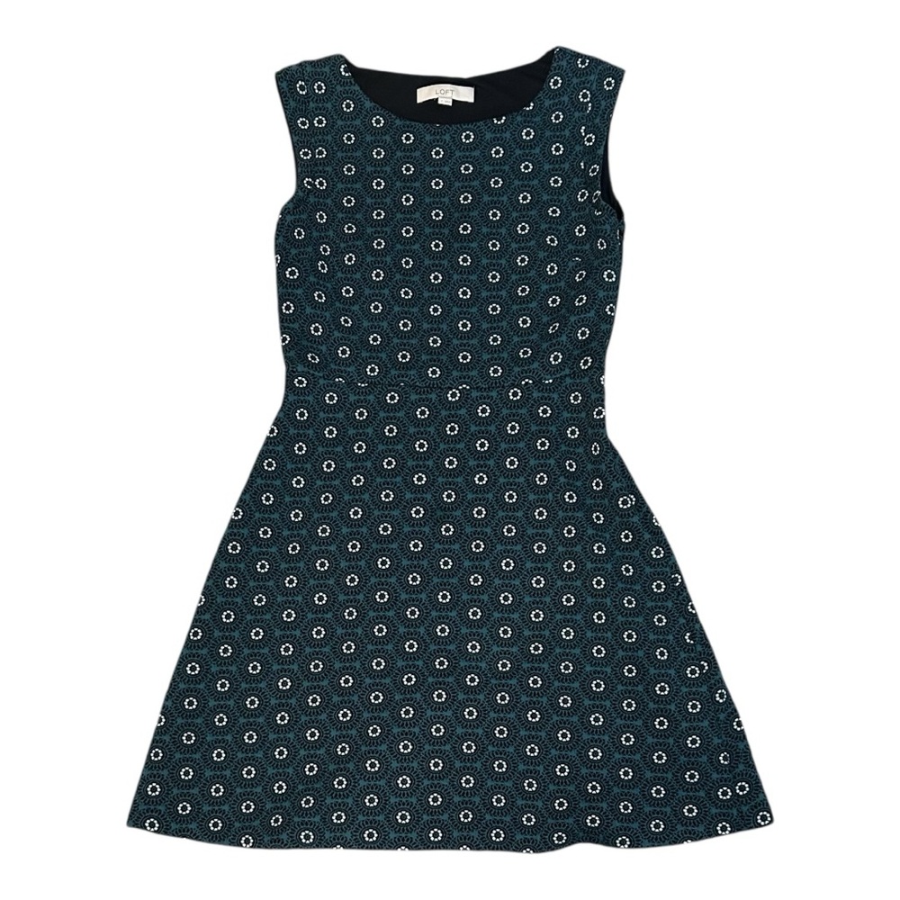 Ann Taylor Loft! Elegant Sleeveless Geometric Retro Flare Dress! Size 4!